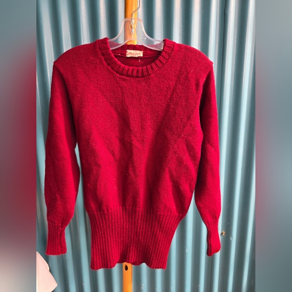 Vintage Burgundy Crewneck Sweater Men Small
